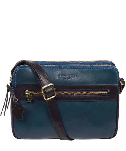 Drew' Snorkel Blue and Navy Leather Cross Body Bag - Size One Size - Conkca - Modalova