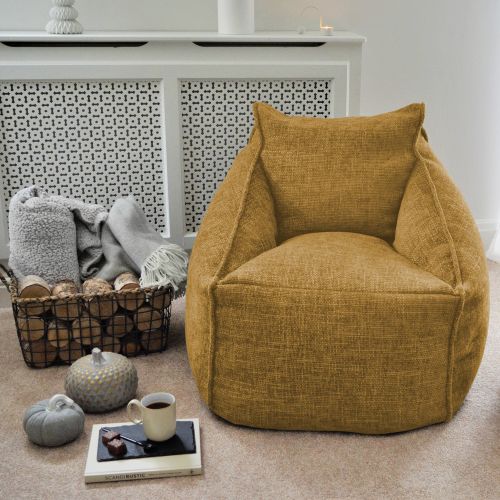 Adult Armchair Bean Bag - Weave - Mustard - Size Large - rucomfy - Modalova