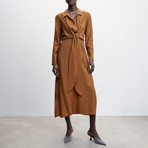 Tobacco Knot Detail Shirt Dress - Mango - Modalova