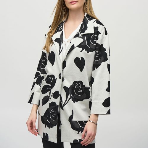 White Printed Blazer Coat - Joseph Ribkoff - Modalova