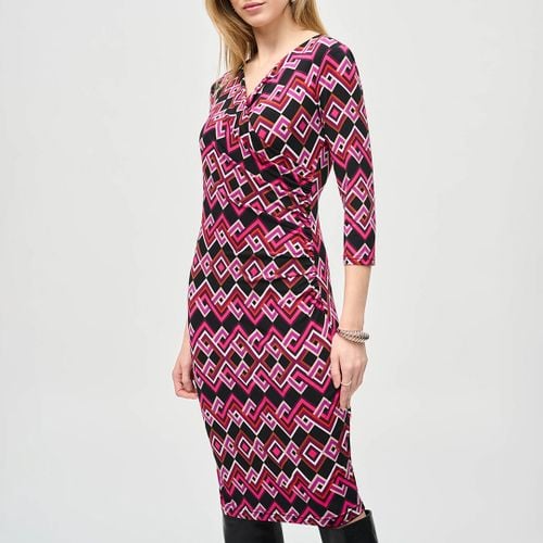 Black/Pink Printed Wrap Dress - Joseph Ribkoff - Modalova