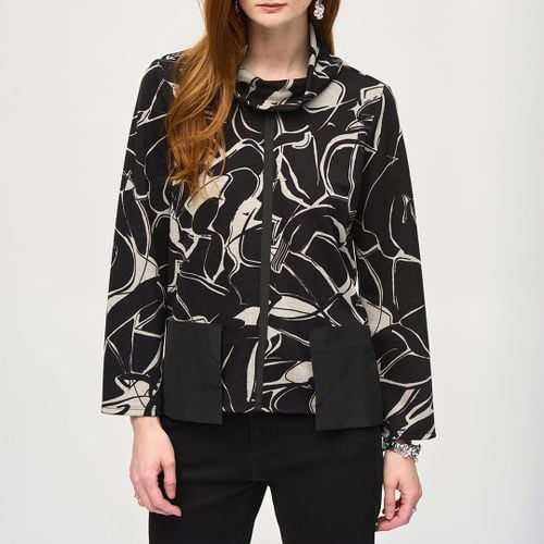 Black/Grey Printed Cowl Blouse - Joseph Ribkoff - Modalova