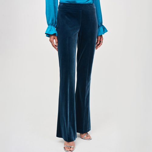 Deep Teal Velvet Tailored Trousers - Joseph Ribkoff - Modalova