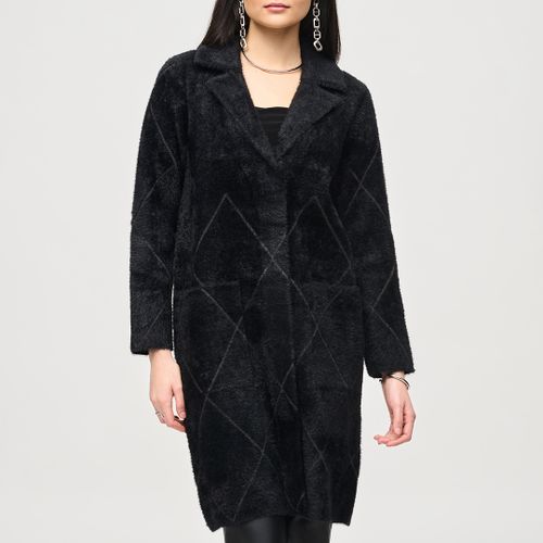 Black Soft Diamond Pattern Coat - Joseph Ribkoff - Modalova