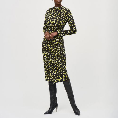 Black Printed Gathered Midi Dress - Joseph Ribkoff - Modalova