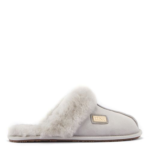 Grey Closed Mule Suede Slippers - Australia Luxe Collective - Modalova