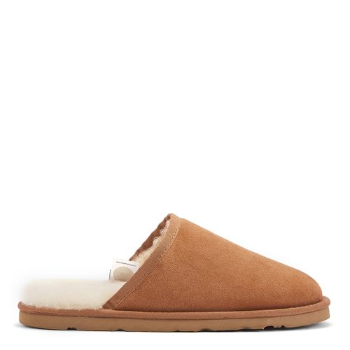 Men's Chestnut Mool Suede Slippers - Australia Luxe Collective - Modalova