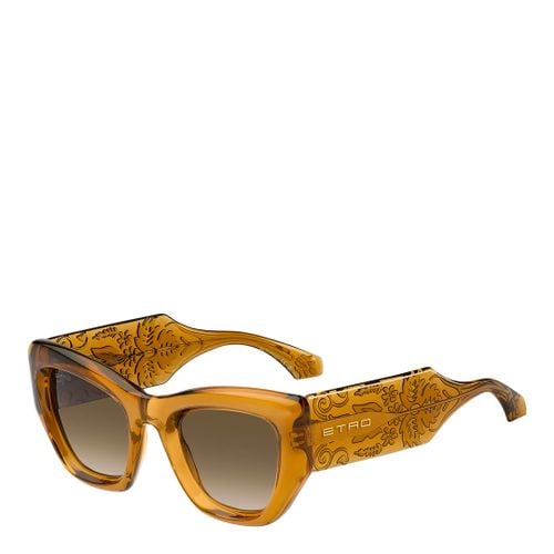 Amber Gold Rectangular Sunglasses 51mm - Etro - Modalova