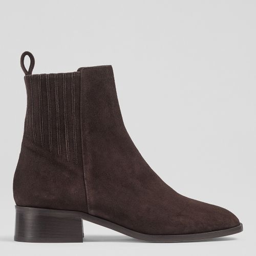 Dark Chocolate Rosella Suede Ankle Boots - L K Bennett - Modalova