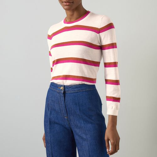 Blush Striped Cashmere Tee - L K Bennett - Modalova