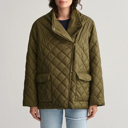 Khaki Diamond Quilted Wrap-Over Jacket - Gant - Modalova