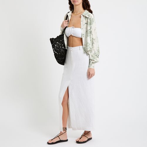 White Linen Pencil Skirt - NÂ°Â· Eleven - Modalova