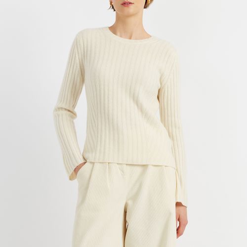 Cream Cashmere Slim Ribbed Sweater - Chinti and Parker - Modalova