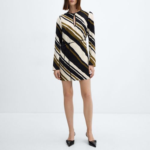 Black Belt Striped Dress - Mango - Modalova