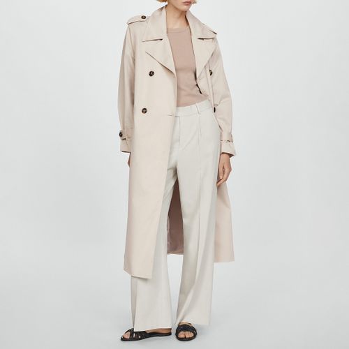 Light/Pastel Double-Breasted Trench Coat - Mango - Modalova