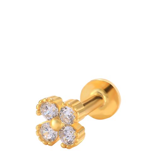 Plated Swarovski Crystal Clover Earrings - Ma Petite Amie - Modalova