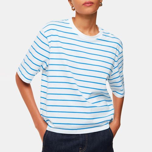 White and Blue Striped T-Shirt - WHISTLES - Modalova