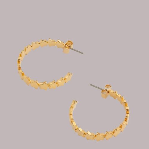 Gold Large Star Hoop Earrings - WHISTLES - Modalova