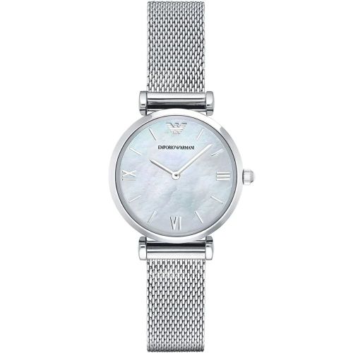 AR1955 Mother Of Pearl Mesh Bracelet Ladies Watch - Emporio Armani - Modalova