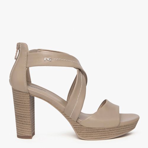 Beige Leather Heeled Sandals - NeroGiardini - Modalova