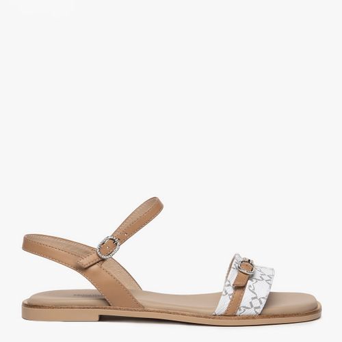 Beige Leather Flat Sandals - NeroGiardini - Modalova