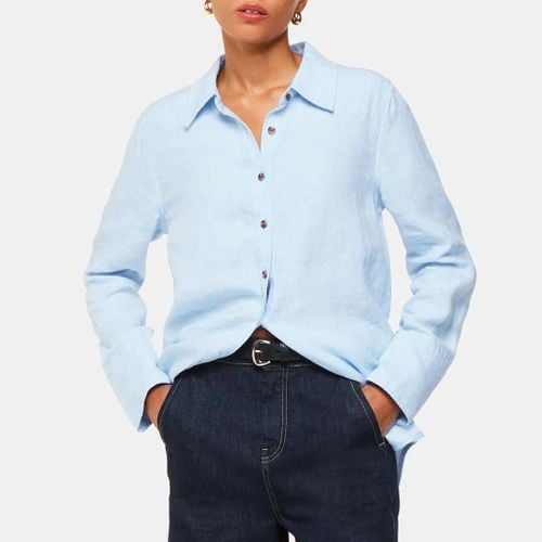 Blue Petite Linen Relaxed Fit Shirt - WHISTLES - Modalova