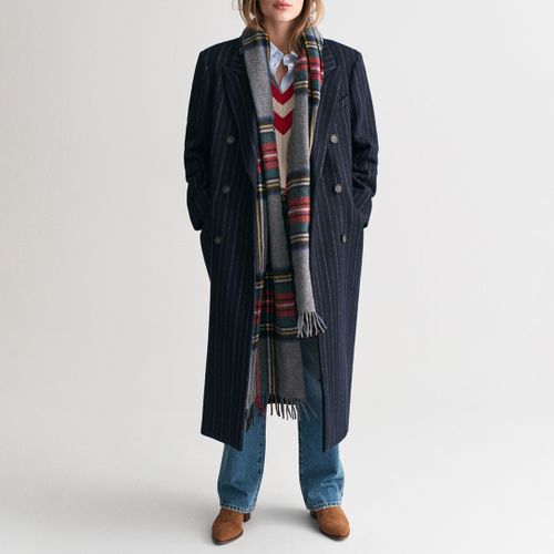 Navy Pinstripe Wool Coat - Gant - Modalova