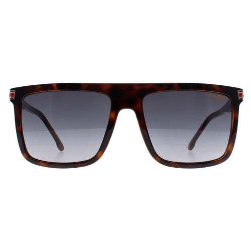 Havana Rectangular Flat Top Sunglasses 58mm - Carrera - Modalova