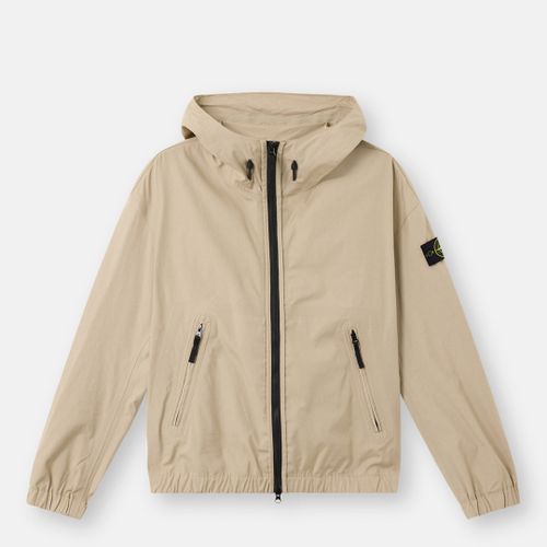Beige Hooded Cotton Canvas Jacket - Stone Island - Modalova