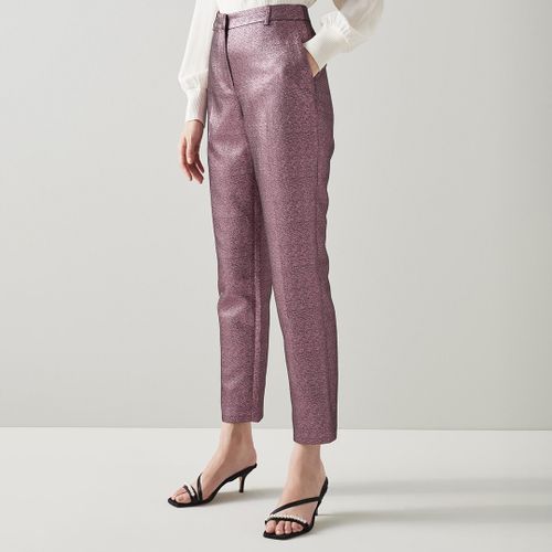 Metallic Issy Cotton Blend Trousers - L K Bennett - Modalova