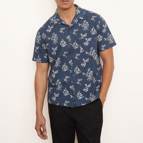 Ikat Floral Short Sleeve Cotton Shirt - Vince - Modalova