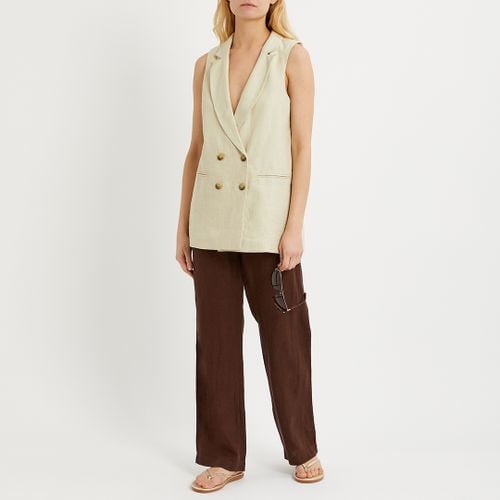 Sand Linen Sleeveless Blazer - NÂ°Â· Eleven - Modalova