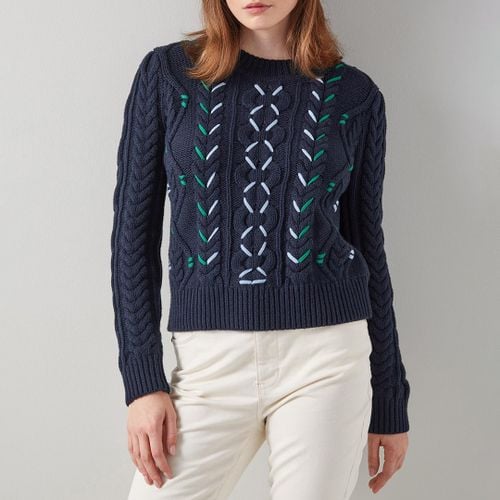 Navy Mia Wool Blend Knitted Top - L K Bennett - Modalova