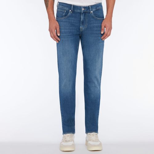 Mid Wash Slimmy Tapered Stretch Jeans - 7 For All Mankind - Modalova