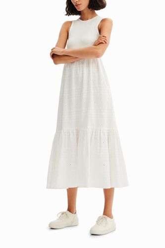 Vestido largo combinado bordado - - XS - Desigual - Modalova