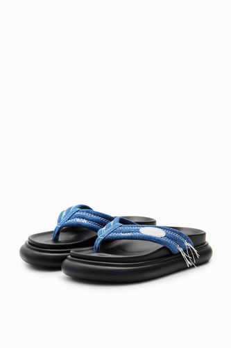 Denim toe post sandals - BLUE - 37 - Desigual - Modalova