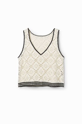Crochet vest top - WHITE - L - Desigual - Modalova