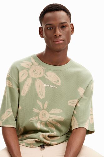 Daisy knit t-shirt - GREEN - L - Desigual - Modalova