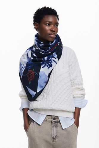 Denim floral scarf - BLUE - U - Desigual - Modalova