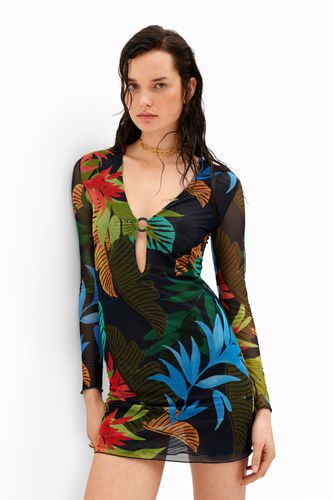 Vestido mini tul tropical - Desigual - Modalova