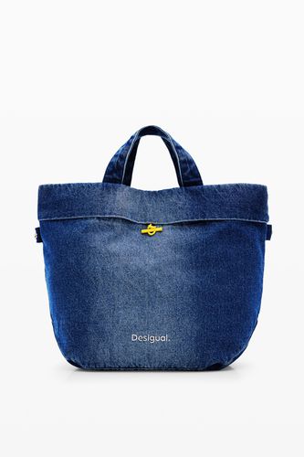 Bolso shopper L reversible denim - Desigual - Modalova