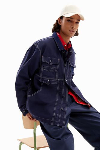Twill worker jacket - BLUE - L - Desigual - Modalova