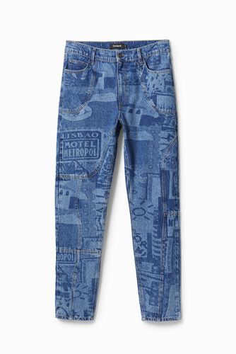Laser print carrot jeans - - 30 - Desigual - Modalova