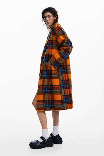 Long checkered coat - ORANGE - XS - Desigual - Modalova