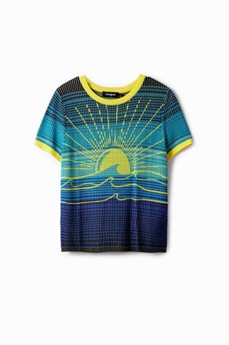 Knit wave T-shirt - BLUE - XS - Desigual - Modalova