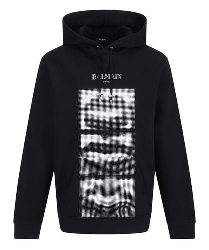 Felpa con cappuccio lips - Balmain - Modalova