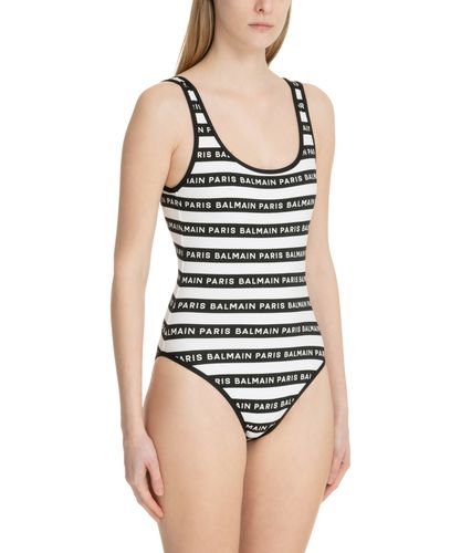 Iconic Stripes Swimsuit - Balmain - Modalova
