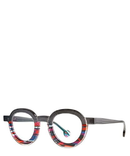 Eyeglasses AYUNAN 019 PIXEL BLACK+TRANSPARENT SALMON+TRANSPARENT BLUE S - Theo - Modalova