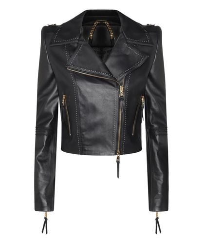 Leather jackets - Elisabetta Franchi - Modalova