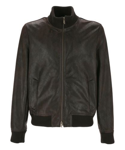 Lederjacke - Salvatore Ferragamo - Modalova